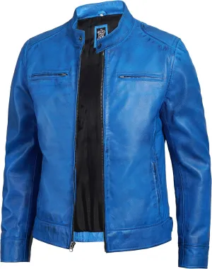 Blingsoul Leather Jackets For Men - Real Lambskin Motorcycle Style Mens Leather Jacket