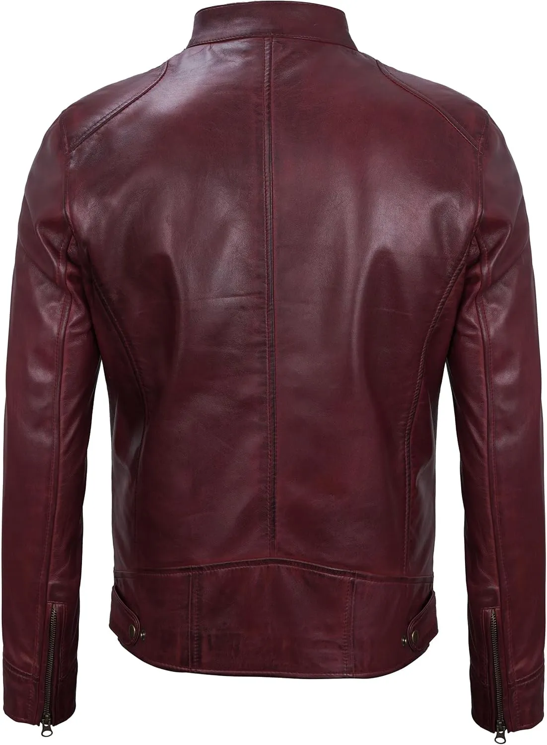 Blingsoul Leather Jackets For Men - Real Lambskin Motorcycle Style Mens Leather Jacket