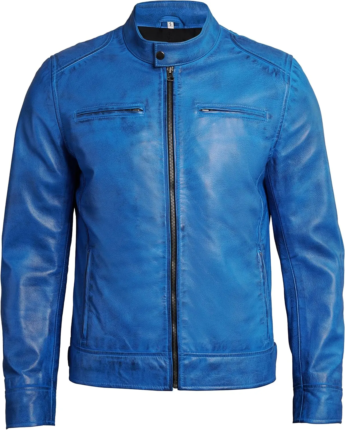 Blingsoul Leather Jackets For Men - Real Lambskin Motorcycle Style Mens Leather Jacket