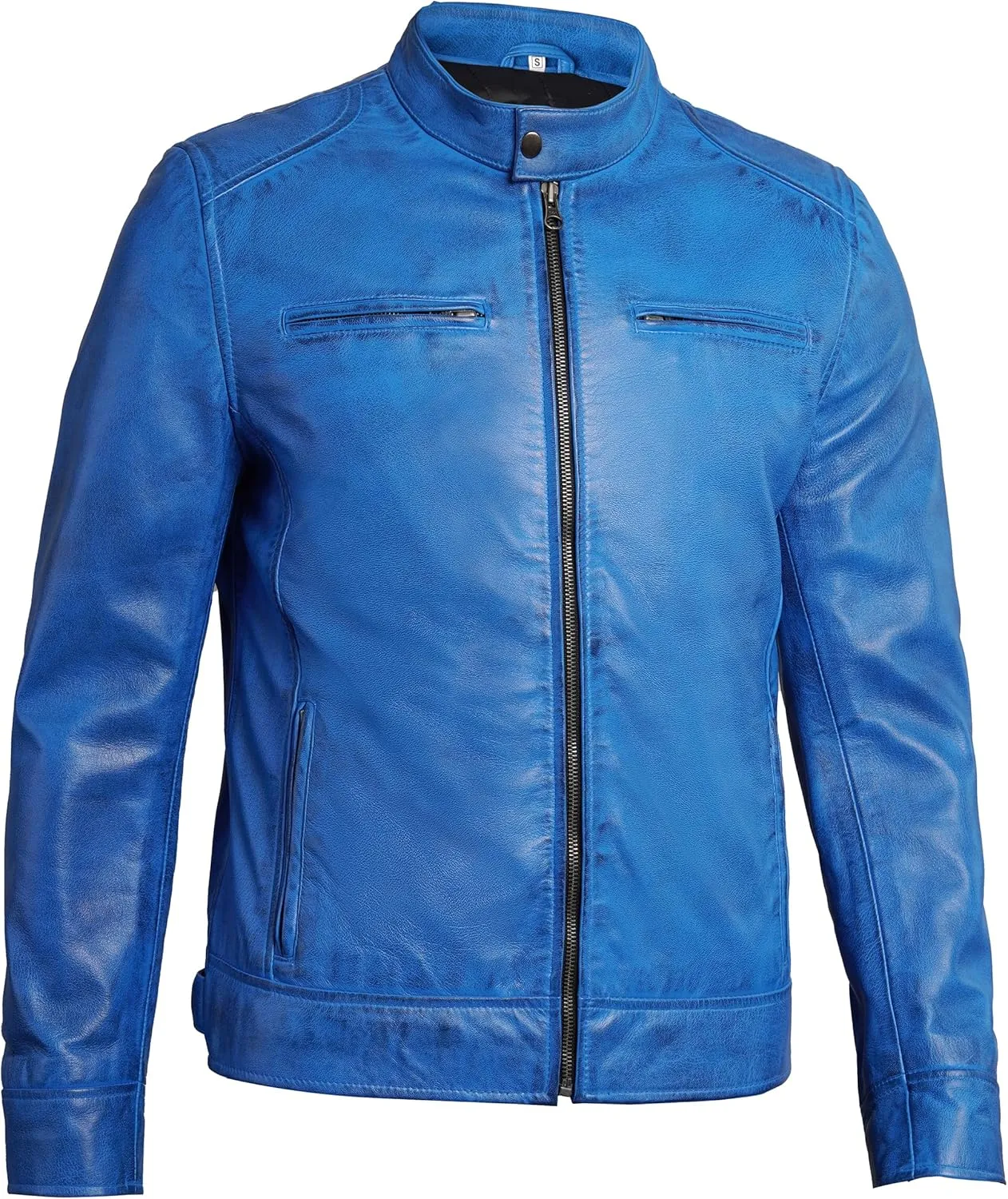 Blingsoul Leather Jackets For Men - Real Lambskin Motorcycle Style Mens Leather Jacket