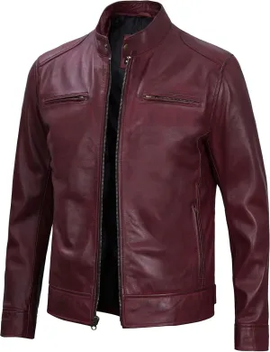 Blingsoul Leather Jackets For Men - Real Lambskin Motorcycle Style Mens Leather Jacket