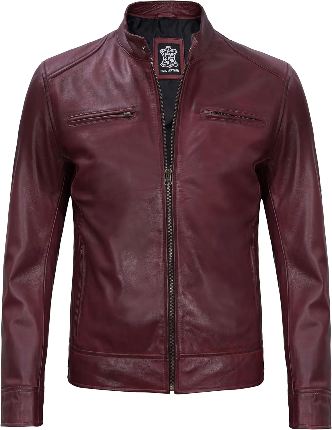 Blingsoul Leather Jackets For Men - Real Lambskin Motorcycle Style Mens Leather Jacket