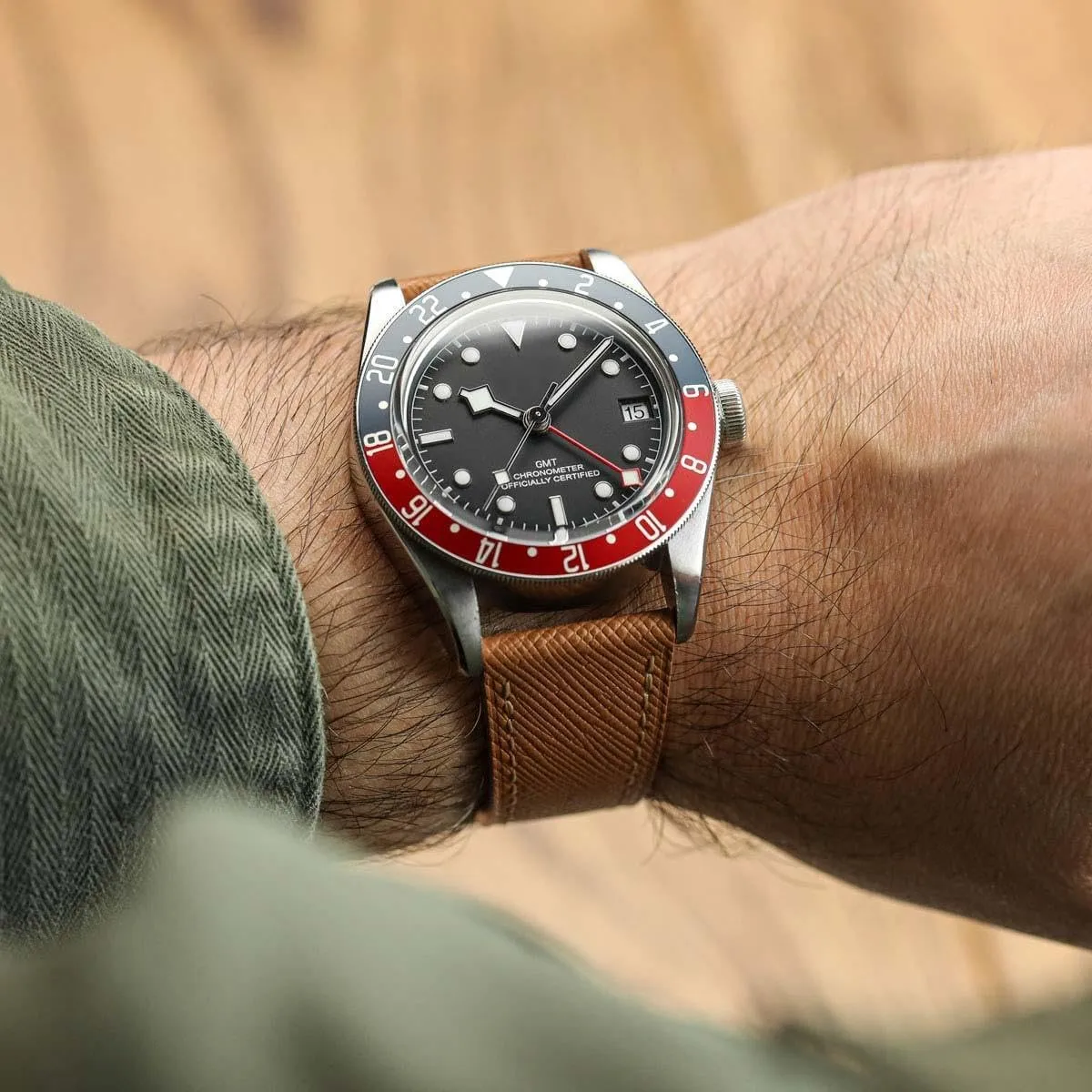 Brixham Classic Saffiano Leather Watch Strap - Perfect for Slim Dress Watches - Quick-Release Spring Bars for Easy Strap Changes, 20mm, 22mm