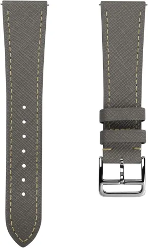 Brixham Classic Saffiano Leather Watch Strap - Perfect for Slim Dress Watches - Quick-Release Spring Bars for Easy Strap Changes, 20mm, 22mm