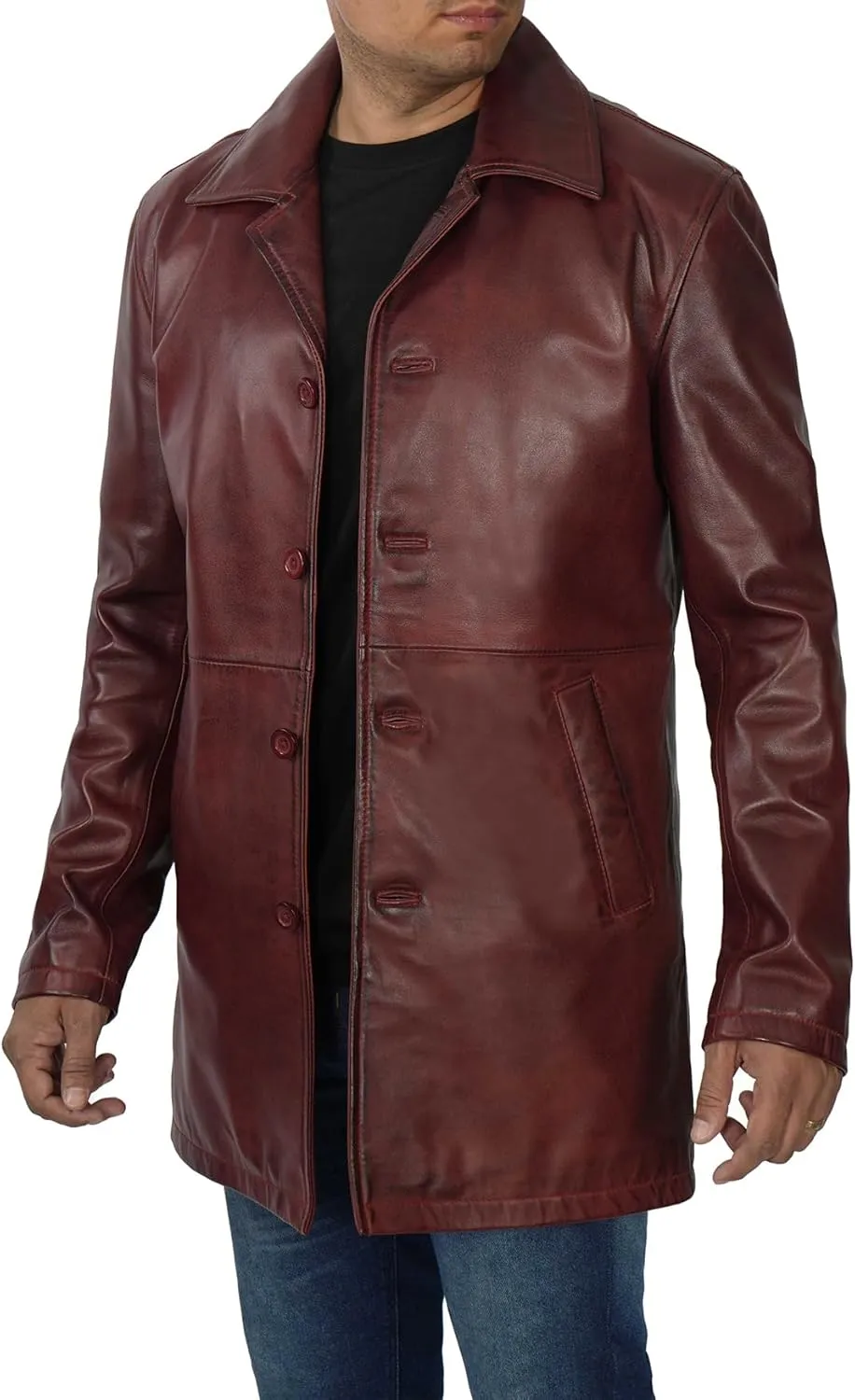 Brown Leather Jacket Men - Natural Distressed Leather Jackets for Men
