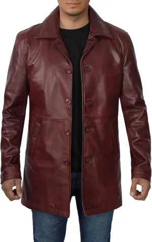 Brown Leather Jacket Men - Natural Distressed Leather Jackets for Men