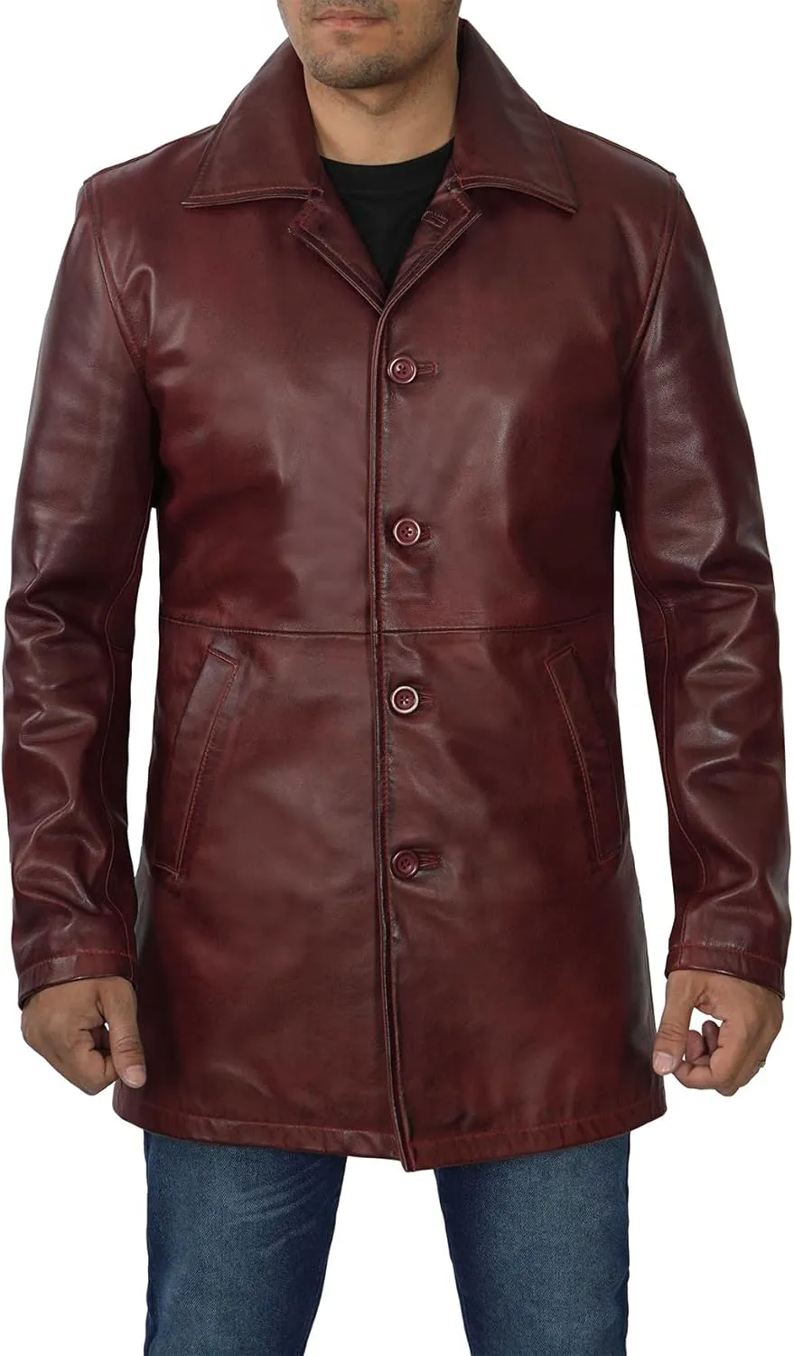 Brown Leather Jacket Men - Natural Distressed Leather Jackets for Men