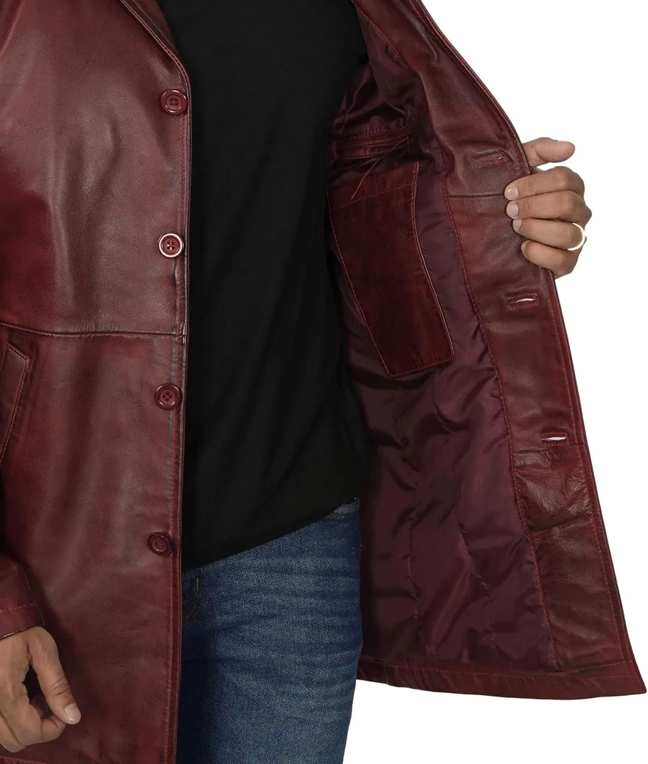 Brown Leather Jacket Men - Natural Distressed Leather Jackets for Men