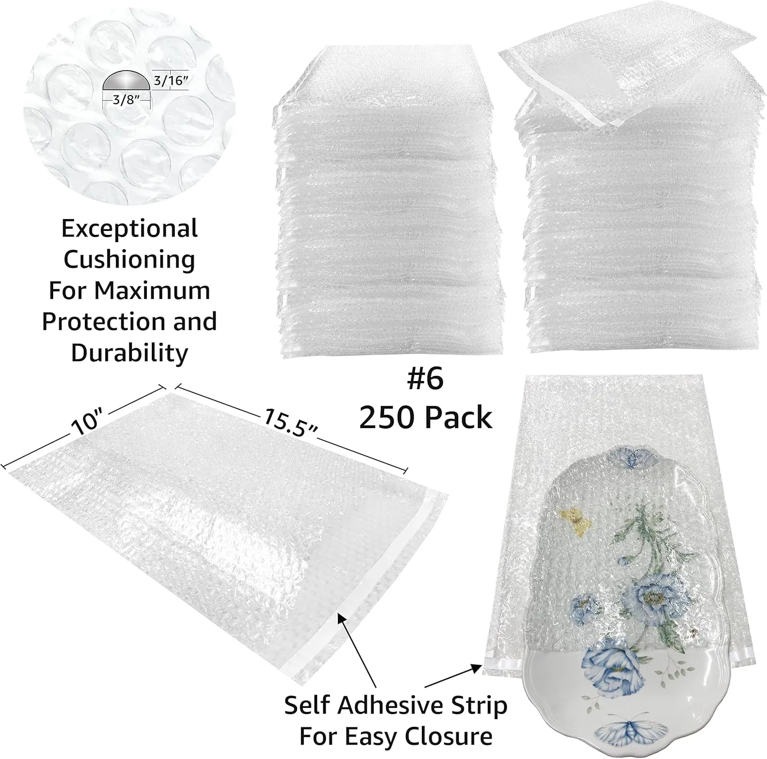 Bubble pouches - pack of (100, 10" x 15.5") - Mail and Ship, Pack and Protect, Bubble Out Bags
