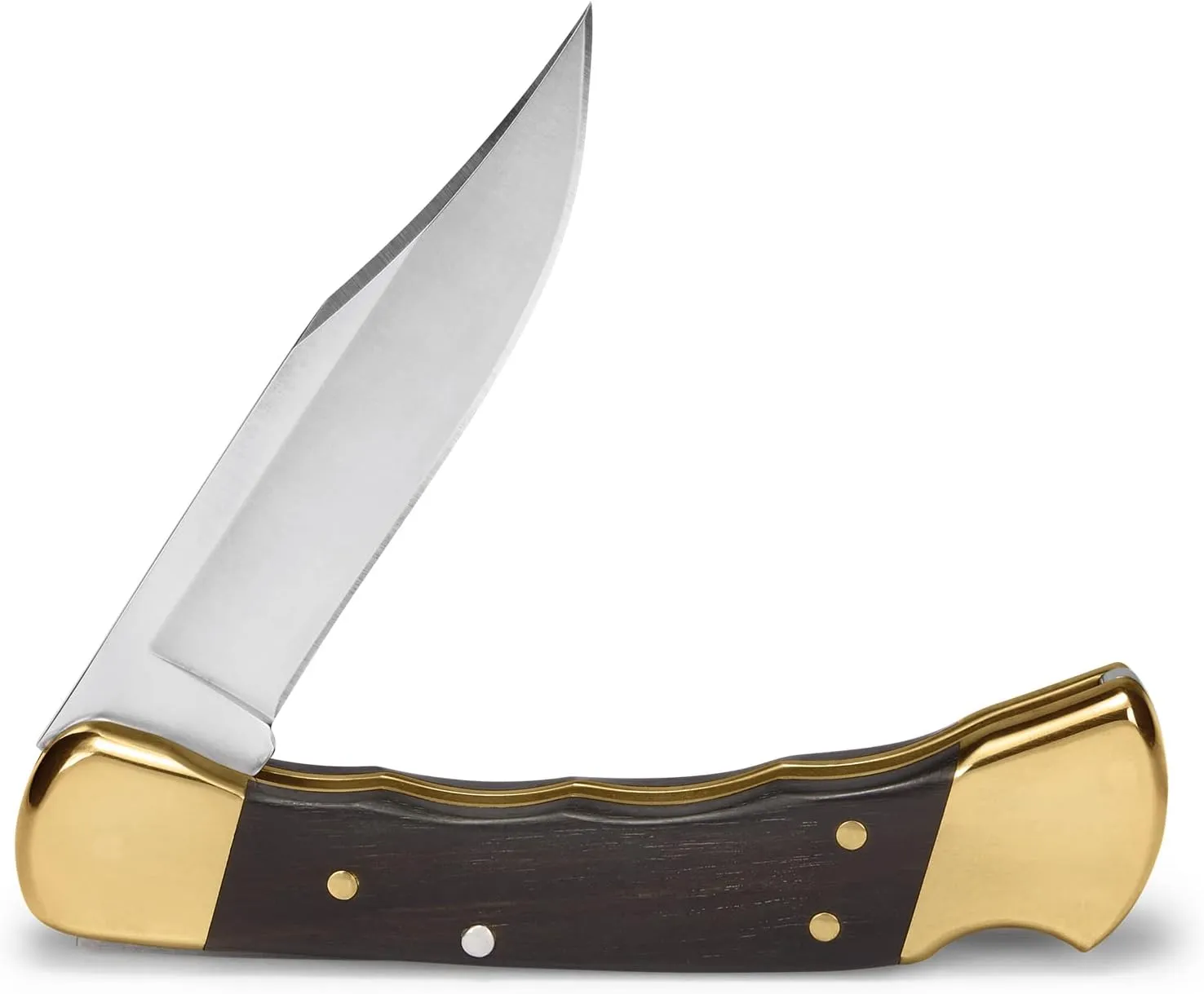 Buck Knives 110 Folding Hunter Knife with Finger Grooves and Leather Sheath
