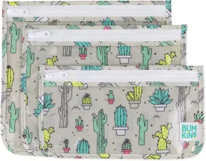 Bumkins Travel Bag, Cactus, 3ct (L: 9.5"X 8.5"; M: 9"x7"; S: 9"x5")