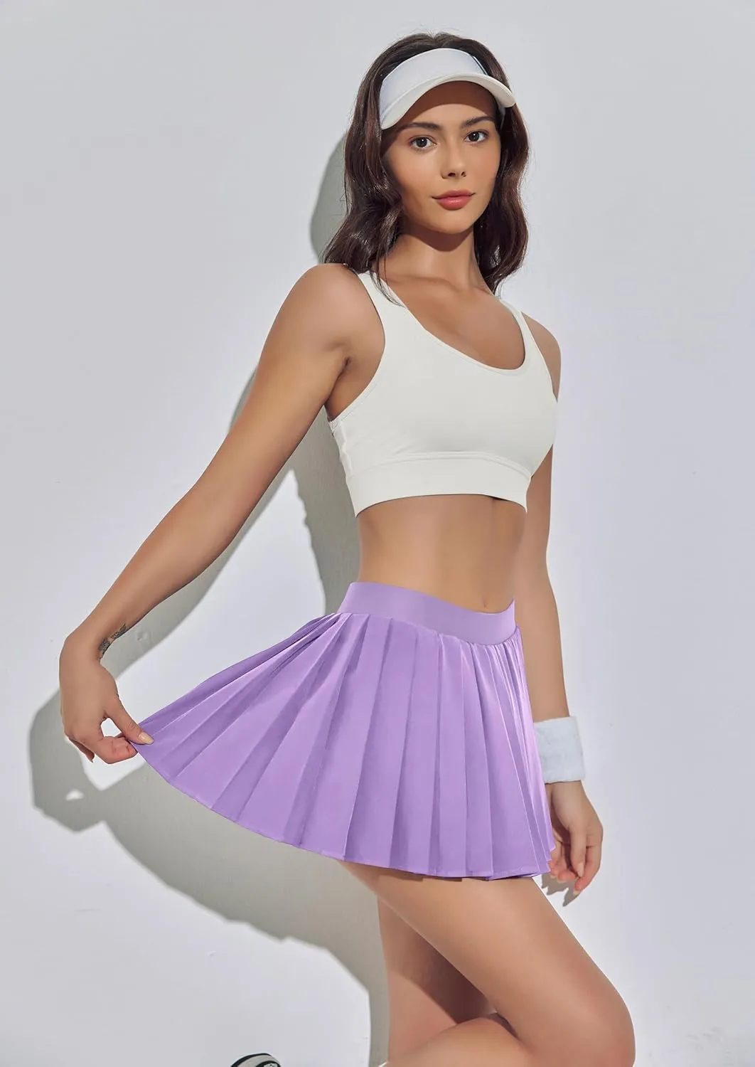 BZB Pleated Skirts for Women High Waisted Tennis Skirts Adjustable Buckle Athletic Skorts Skirts with Pocket