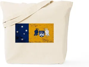 CafePress Australian Capital Territory Grunge Flag Tote Bag Reusable Natural Beige Canvas Shopping Bag