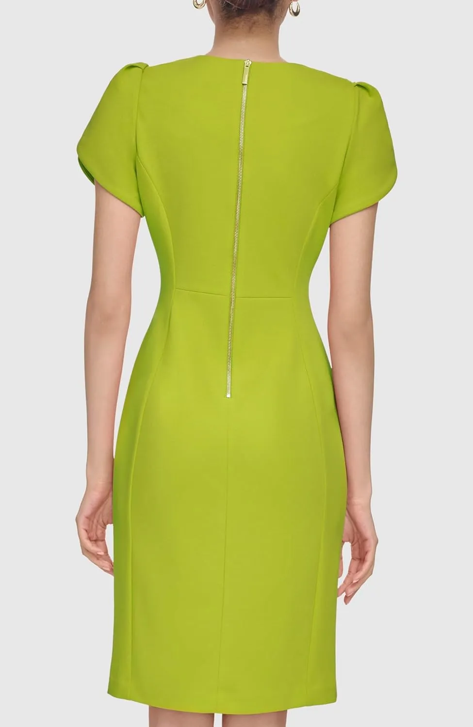 Calvin Klein Women's Tulip Short Sleeve Scuba Crepe Mini Dress