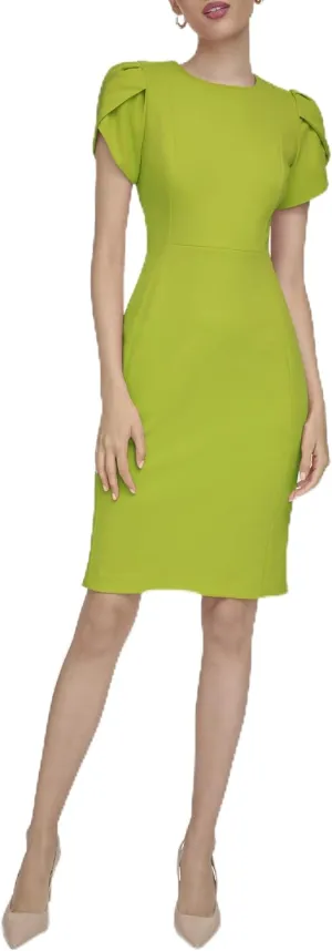 Calvin Klein Women's Tulip Short Sleeve Scuba Crepe Mini Dress
