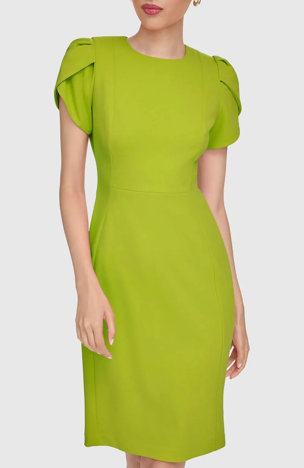 Calvin Klein Women's Tulip Short Sleeve Scuba Crepe Mini Dress