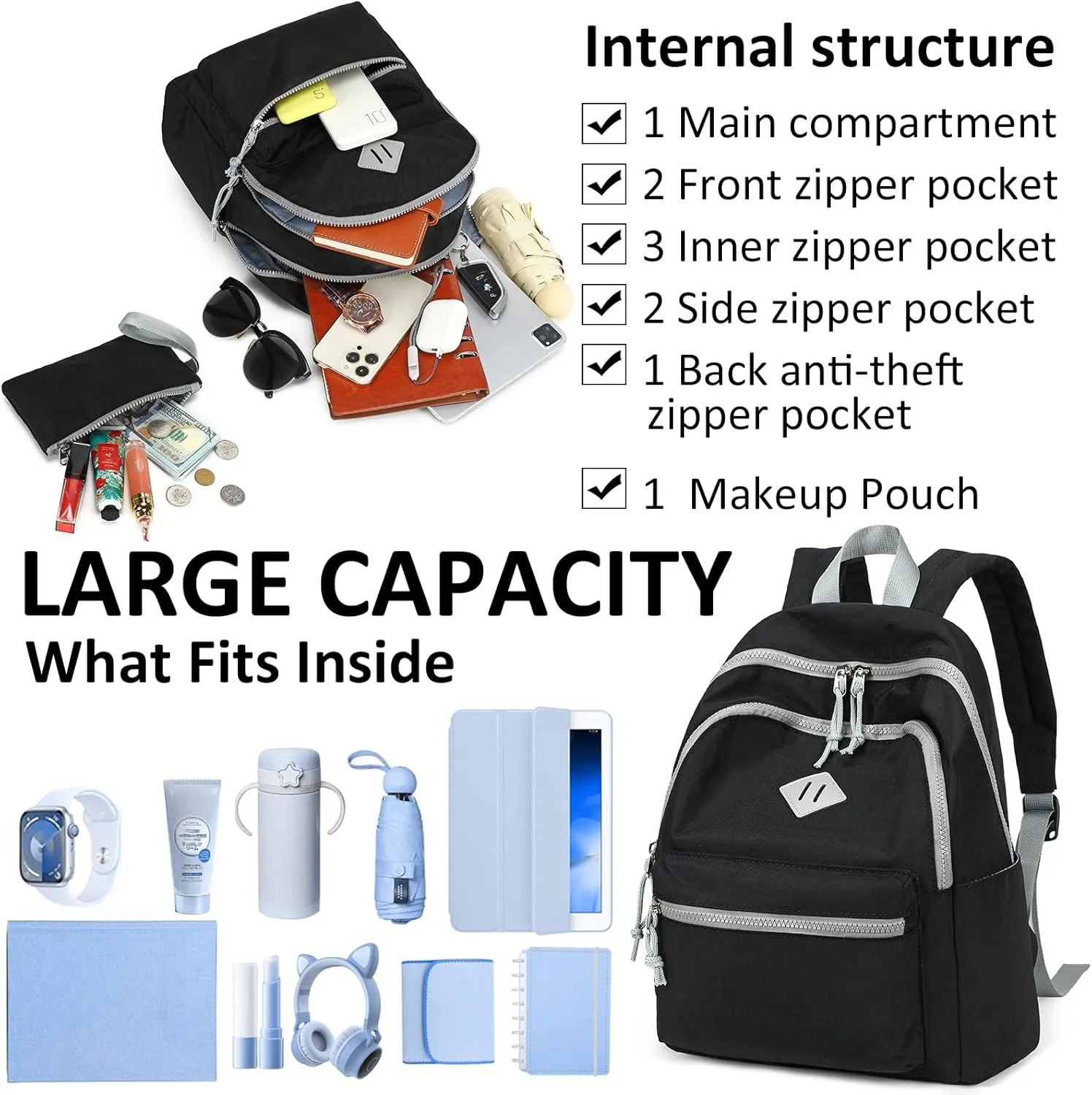 CAMTOP Mini Backpack Small Backpack Purse for Women Lightweight Cute Fashion Backpack Bookbag Daypack for Travel Shopping