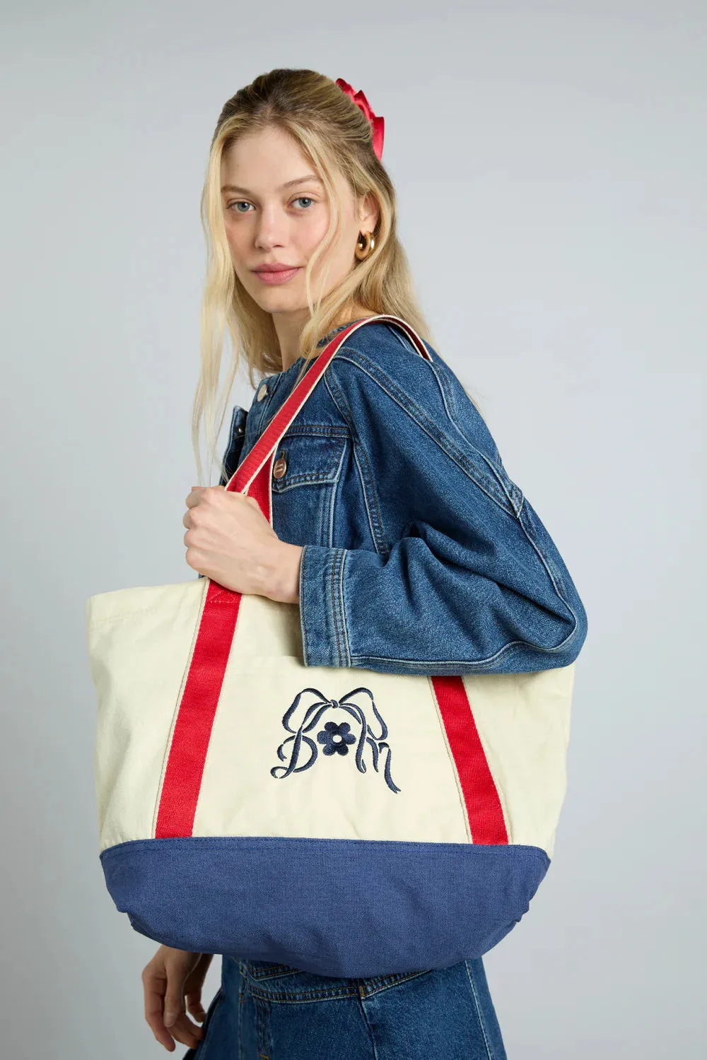 CANVAS TOTE BAG WITH EMBROIDERY