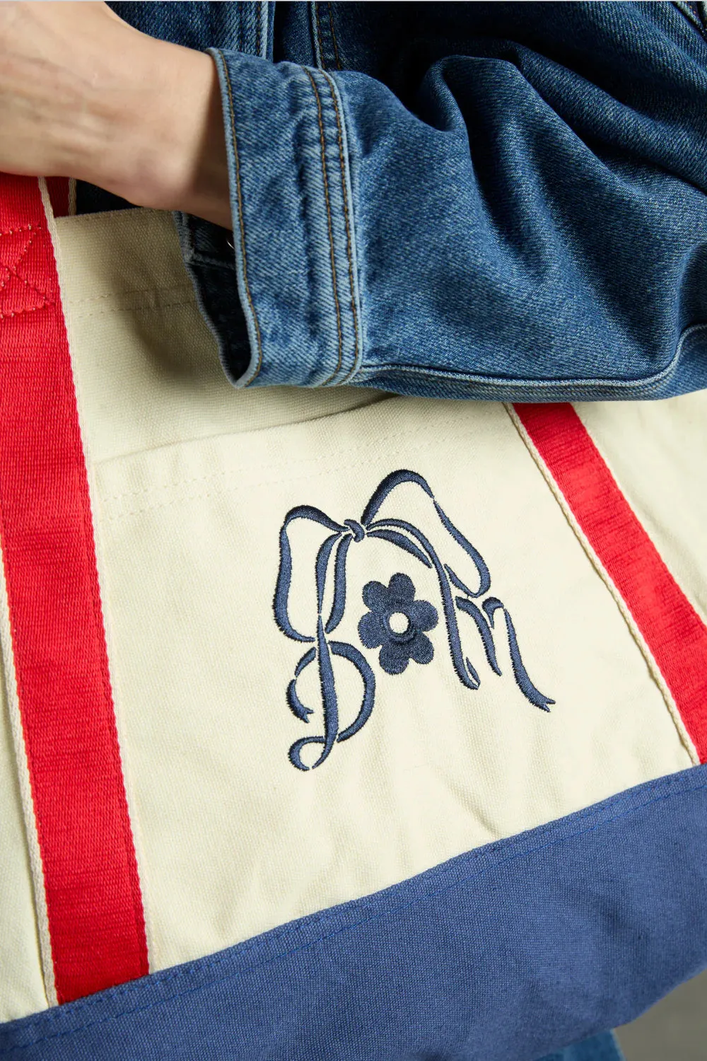 CANVAS TOTE BAG WITH EMBROIDERY