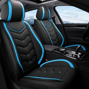 Car Seat Covers Fit for Land Rover 2000-2025, Stylish Sport Seat Covers, Waterproof Wear-Resistant Premium Nappa Leather Car Seat Covers.(2 Pcs Front/Black Blue)