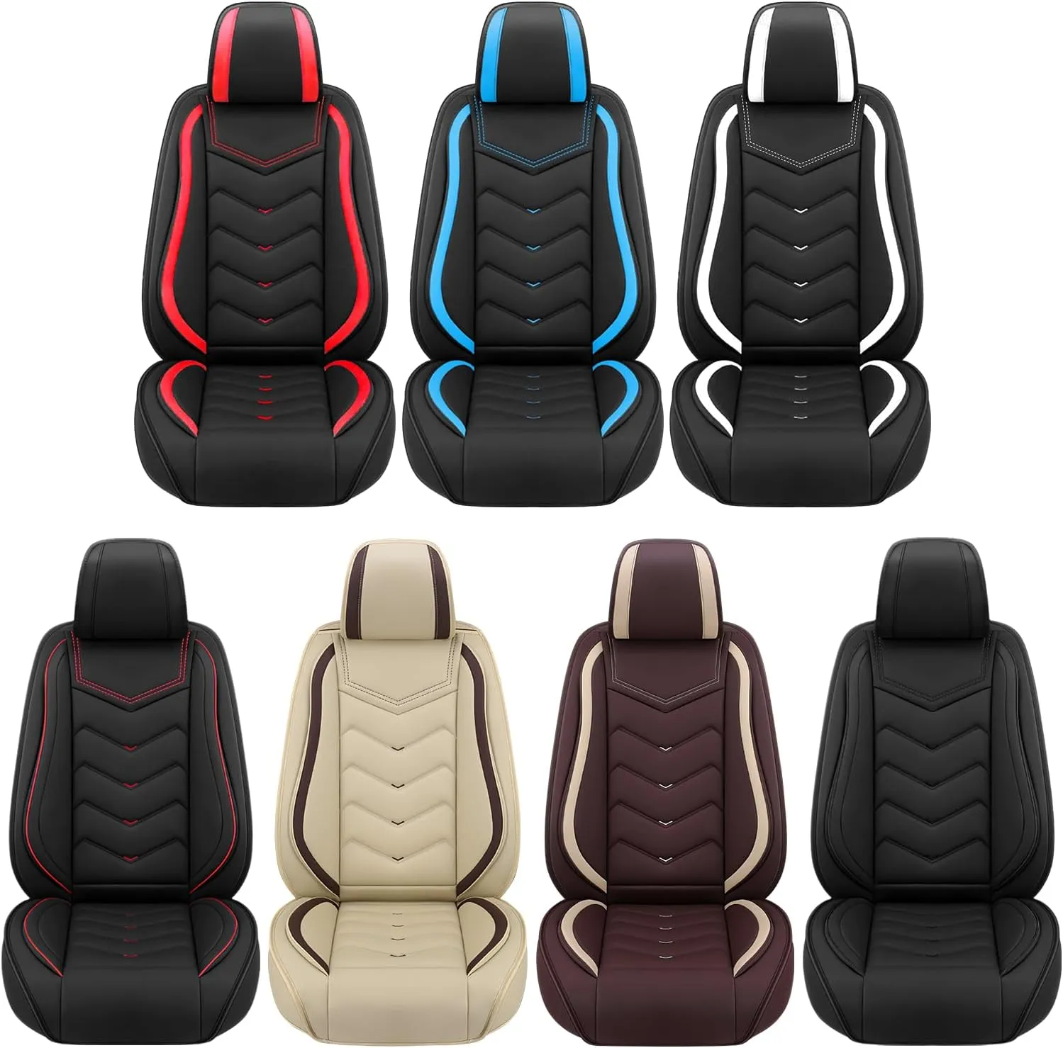 Car Seat Covers Fit for Land Rover 2000-2025, Stylish Sport Seat Covers, Waterproof Wear-Resistant Premium Nappa Leather Car Seat Covers.(2 Pcs Front/Black Blue)