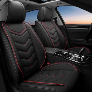 Car Seat Covers Fit for Volvo 2000-2025, Stylish Sport Seat Covers, Waterproof Wear-Resistant Premium Nappa Leather Car Seat Covers.(2 Pcs Front/Black)
