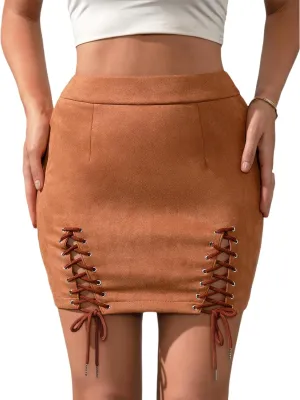 Cargo Skirts for Women Low Waist Button Mini Skirt with Pockets
