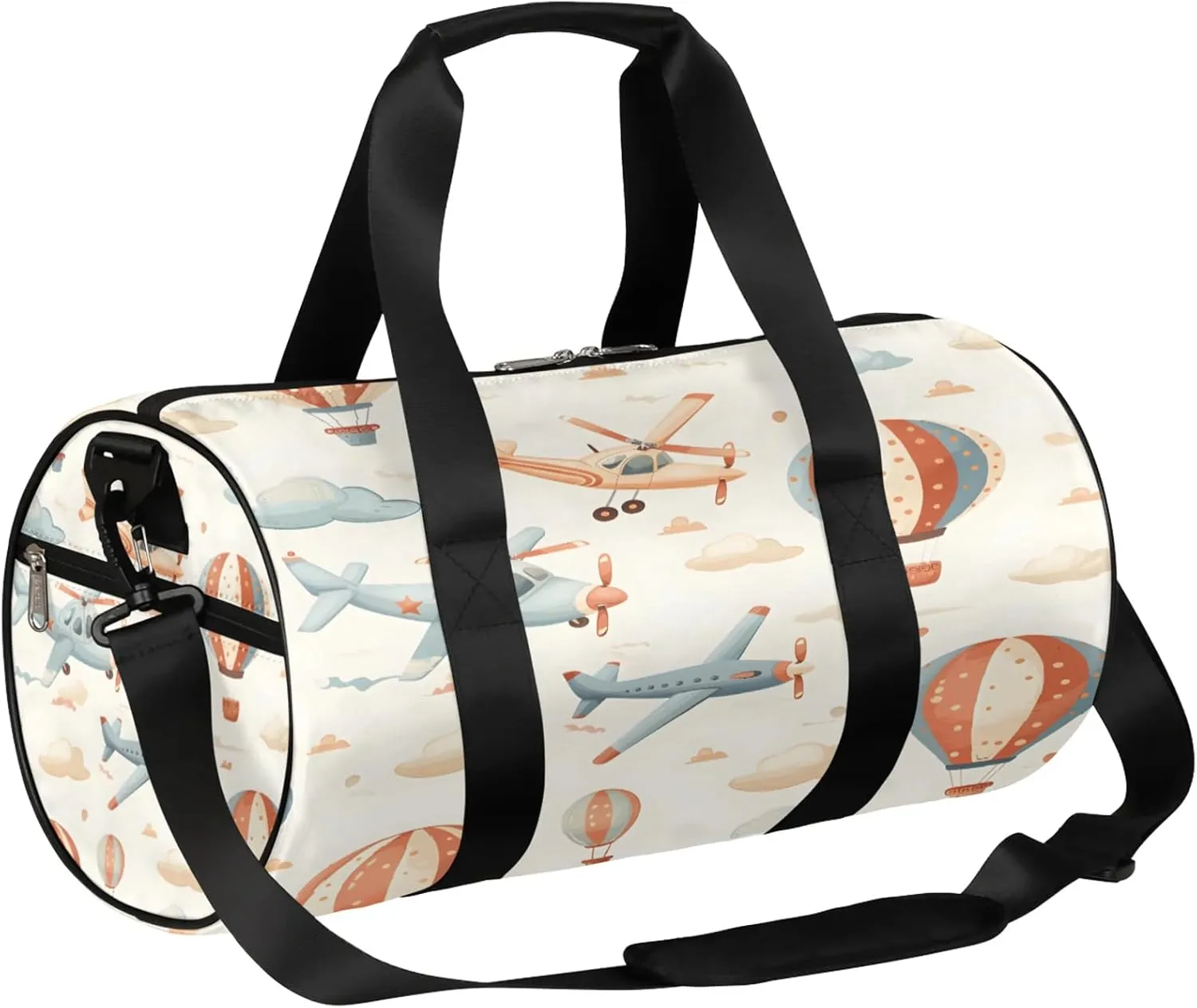 Cartoon Aircraft Patterns Sports Gym Bag for Men Women Lightweight Travel Duffle Bag with Shoulder Strap Waterproof Carry On Weekender Overnight Bag for Travel Sports Gym