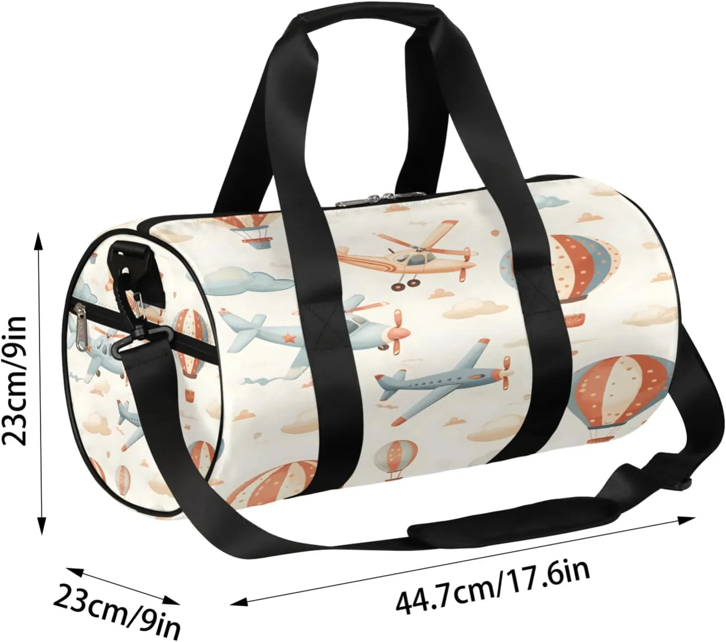 Cartoon Aircraft Patterns Sports Gym Bag for Men Women Lightweight Travel Duffle Bag with Shoulder Strap Waterproof Carry On Weekender Overnight Bag for Travel Sports Gym