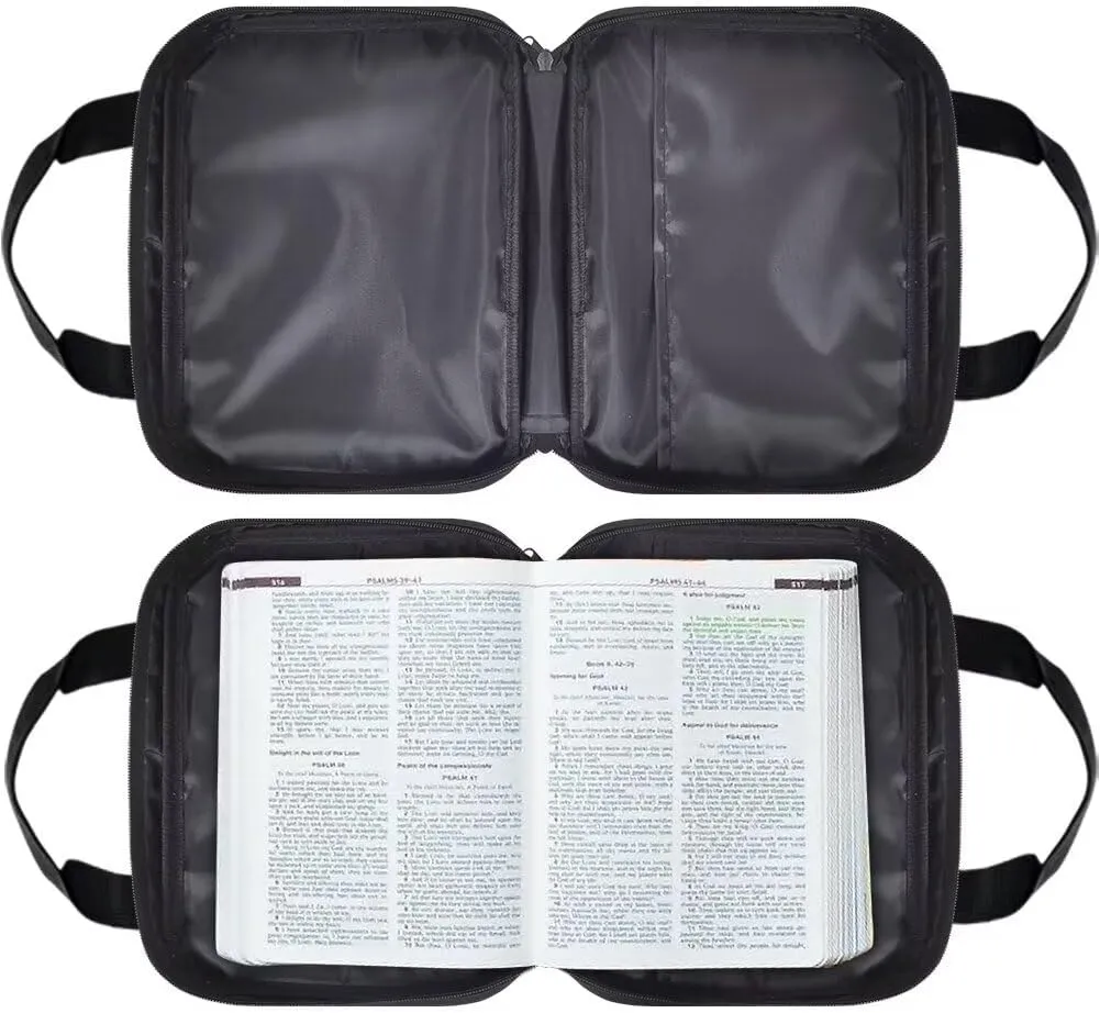 Cartoon Excavators Bible Cover with Handles Zippered Bible Carrying Case for Boys Girls Kids, Bible Tote Bag