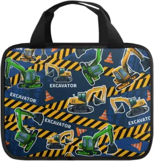 Cartoon Excavators Bible Cover with Handles Zippered Bible Carrying Case for Boys Girls Kids, Bible Tote Bag