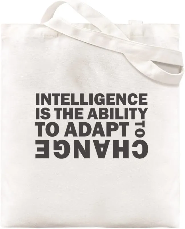 Casual Heavy Canvas Tote Bag for Women Intelligence is The Ability Printed Reusable Cotton Totes Bag