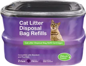 Cat Litter Refill Bags (2 Pack) Compatible with Litter Cat Genie Standard, Plus and XL Pail Refills