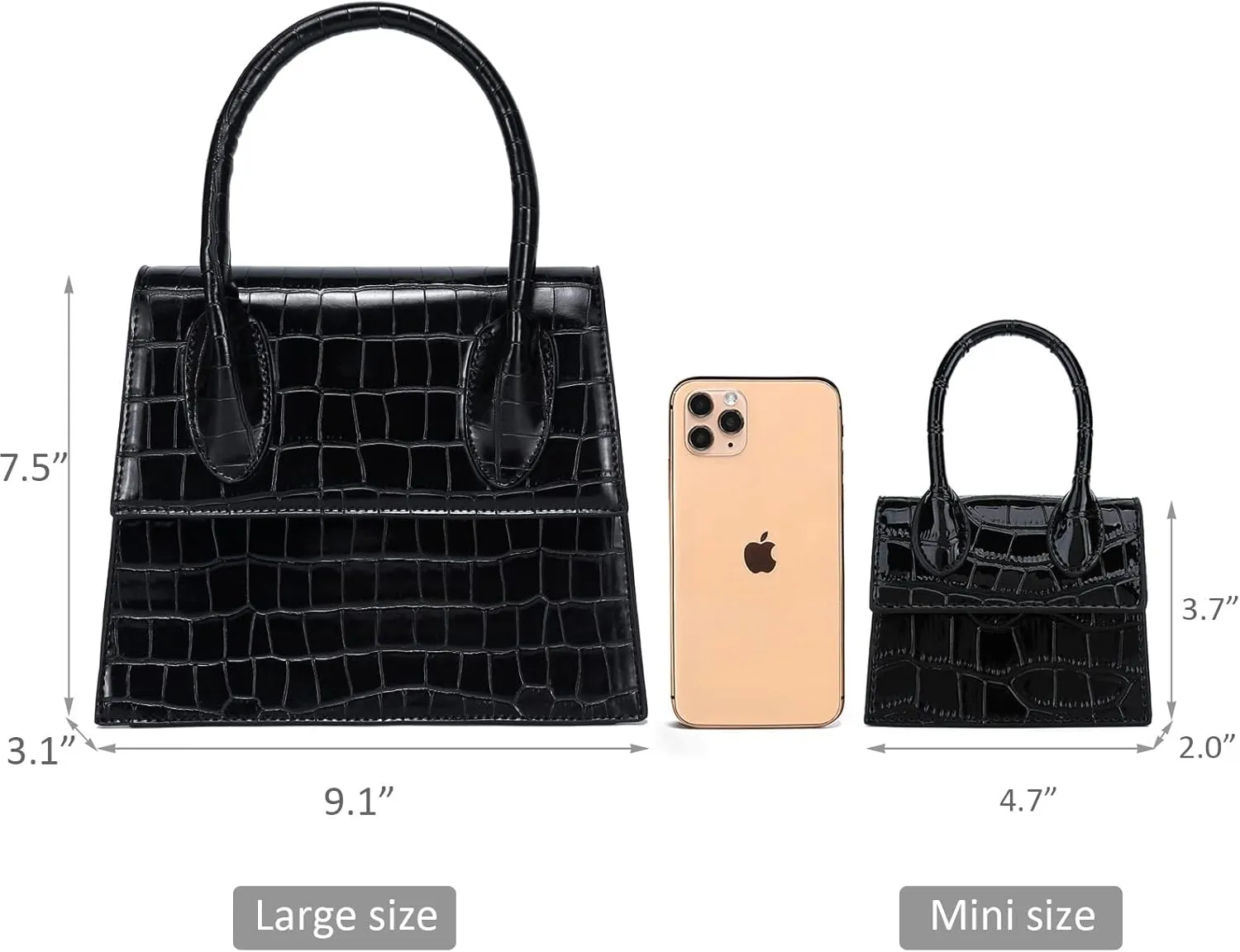 CATMICOO Mini Purse for Women, Mini Bag with Crocodile Pattern