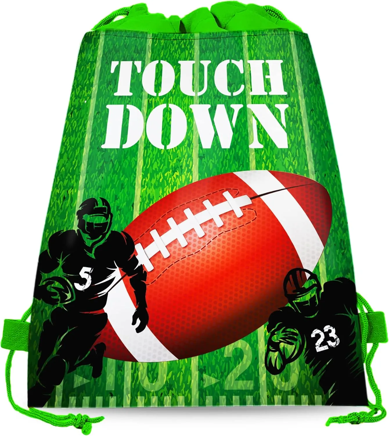 CC HOME 12 Pack Drawstring Bags for Kids Girls Boys Birthday Party Favor Bags, Football Theme Baby Decorations 10.6 x 13.4 inches