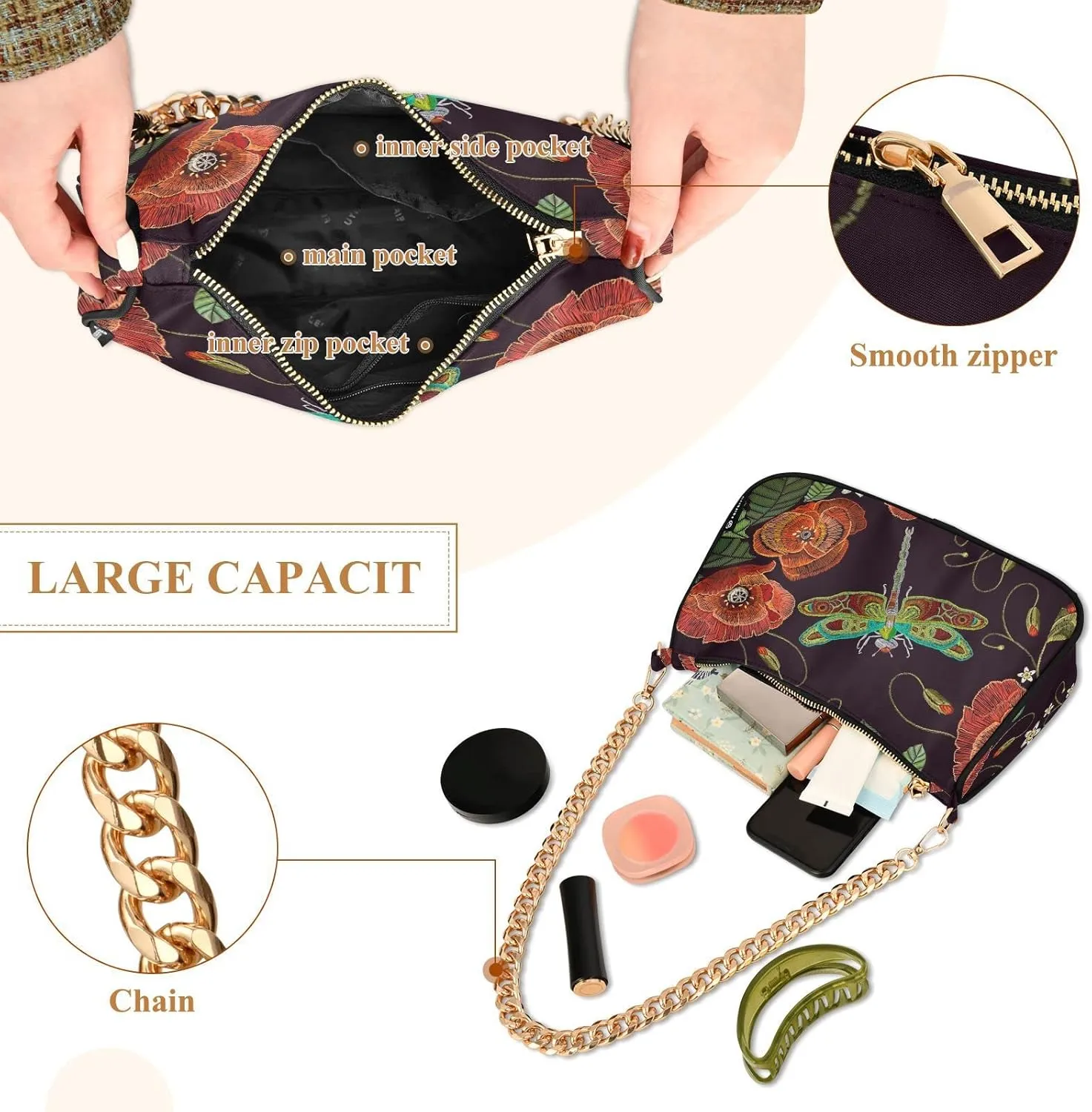 Chain Shoulder Bag Tote Handbag Purse for Women