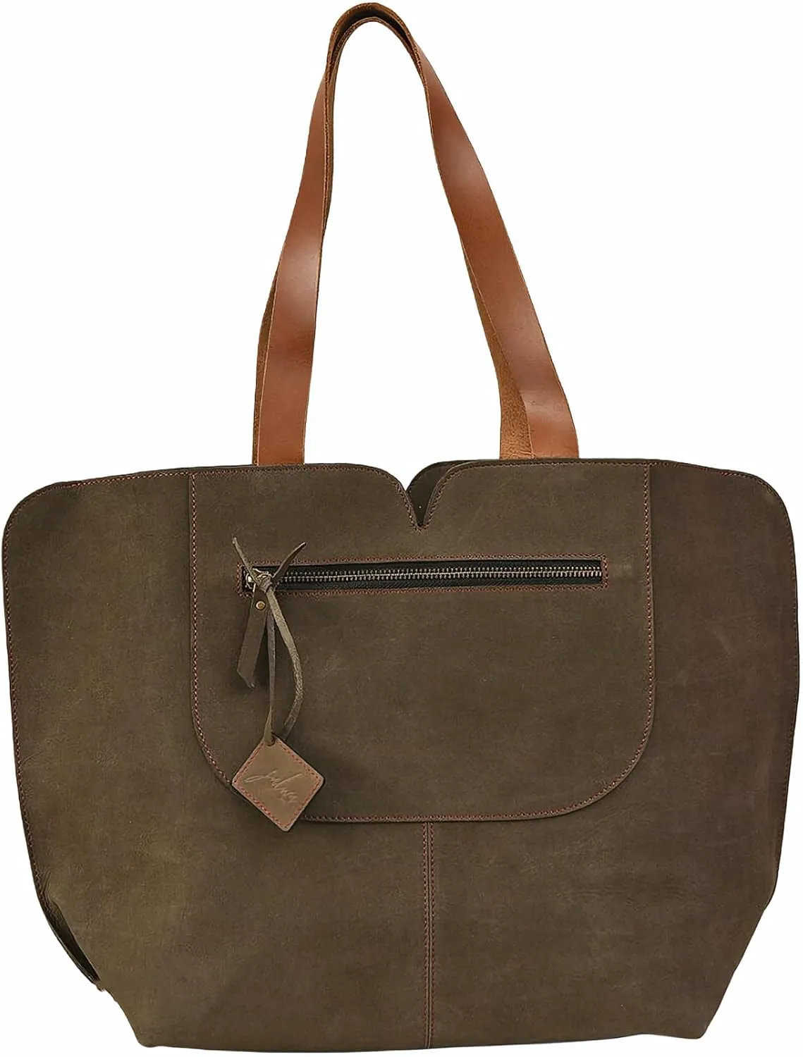 Charcoal Gray Genuine Leather Tote Bag - Shoulder Bag for Women