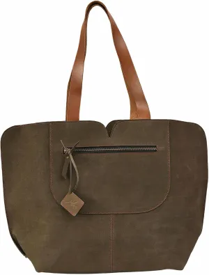 Charcoal Gray Genuine Leather Tote Bag - Shoulder Bag for Women