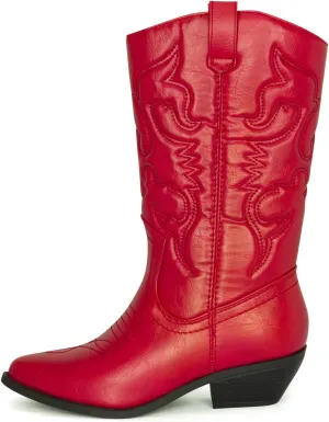 Chariot & Co Ring Women’s Western Cowgirl Boots – Mid-Calf Style with 2” Heel in Multiple Colors