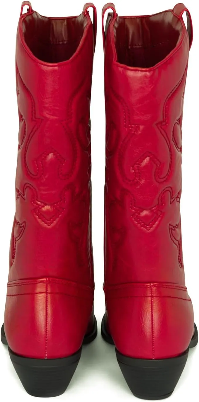 Chariot & Co Ring Women’s Western Cowgirl Boots – Mid-Calf Style with 2” Heel in Multiple Colors