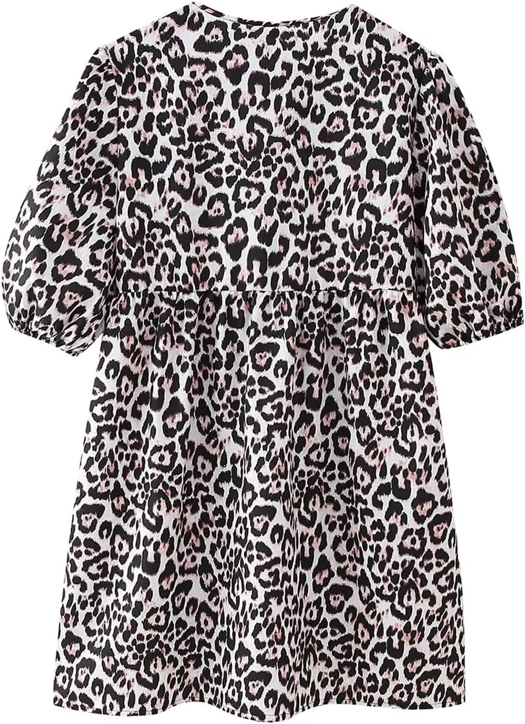 CHARTOU Women's Cute Bow Tie Front Mini Dress Babydoll Puff Short Sleeve Dresses Ruffle Y2k Peplum Sundress