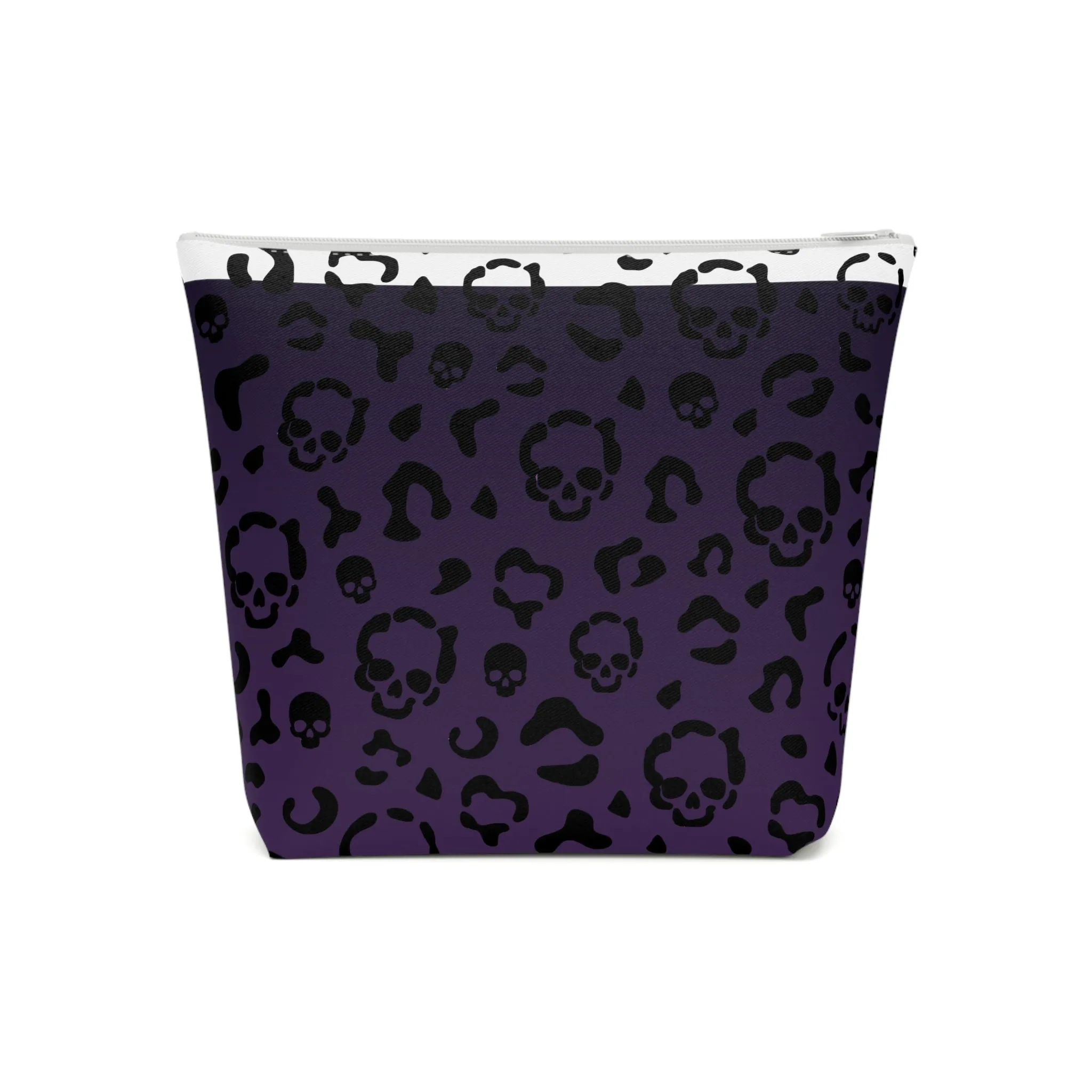 Cheetah Skulls in Purple Cotton Cosmetic Bag