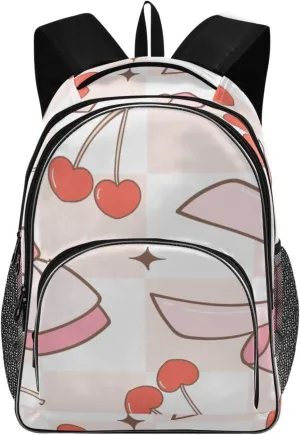 Cherry Bows Backpacks 22L Three Layer Arc Book Bag Lightweight for Travel Camping Hiking Rucksack Daypack Kids & Adults