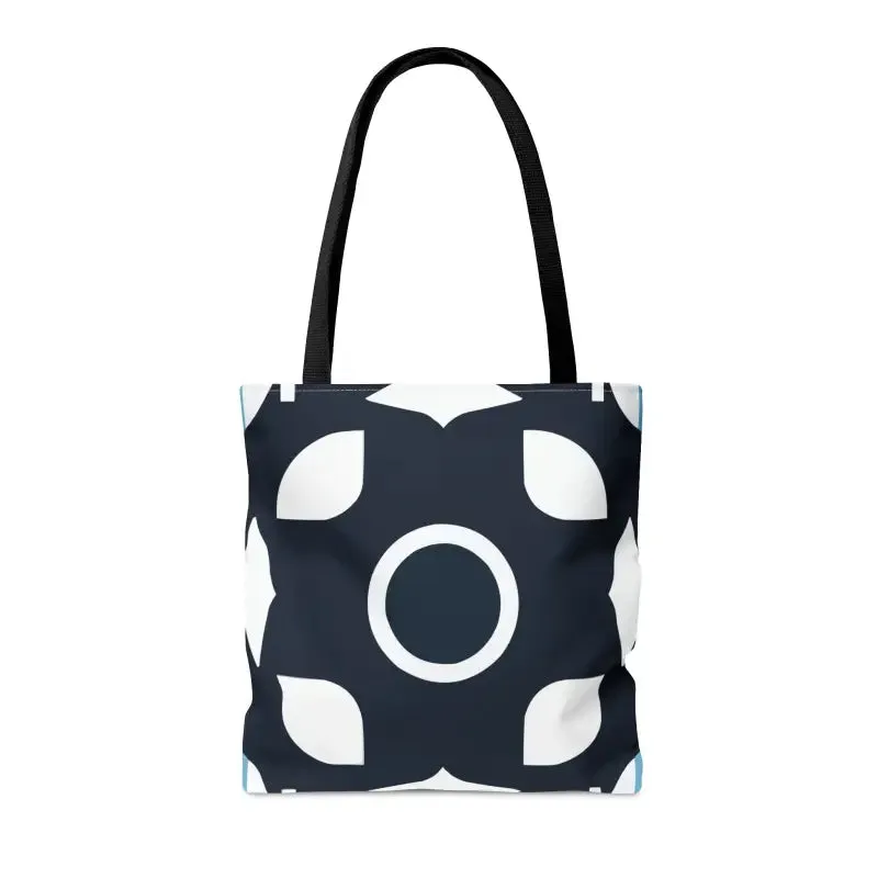 Chic Black & White Tote Bag with Abstract Pattern Magic