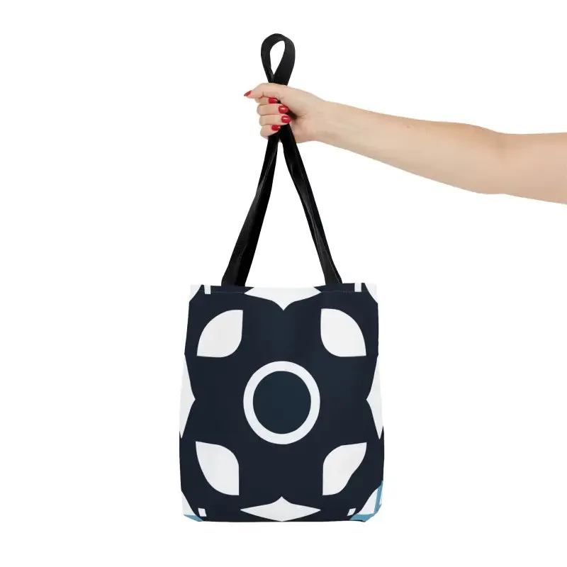 Chic Black & White Tote Bag with Abstract Pattern Magic
