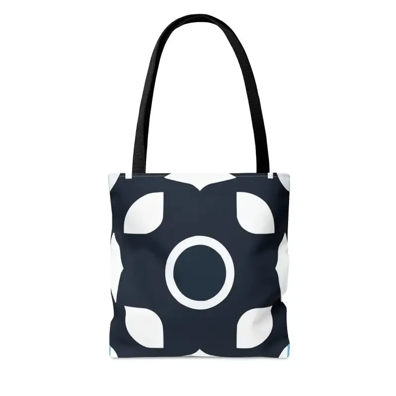 Chic Black & White Tote Bag with Abstract Pattern Magic