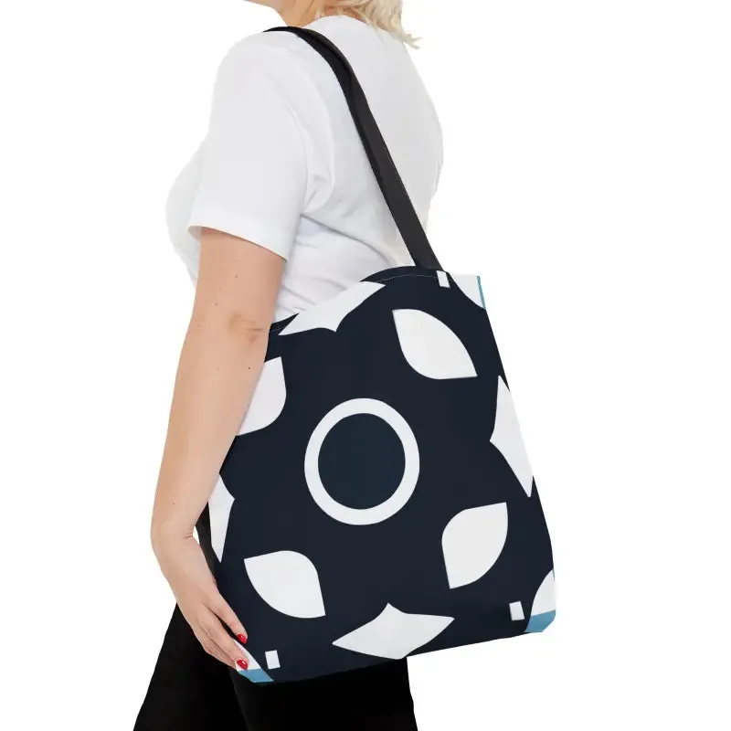 Chic Black & White Tote Bag with Abstract Pattern Magic