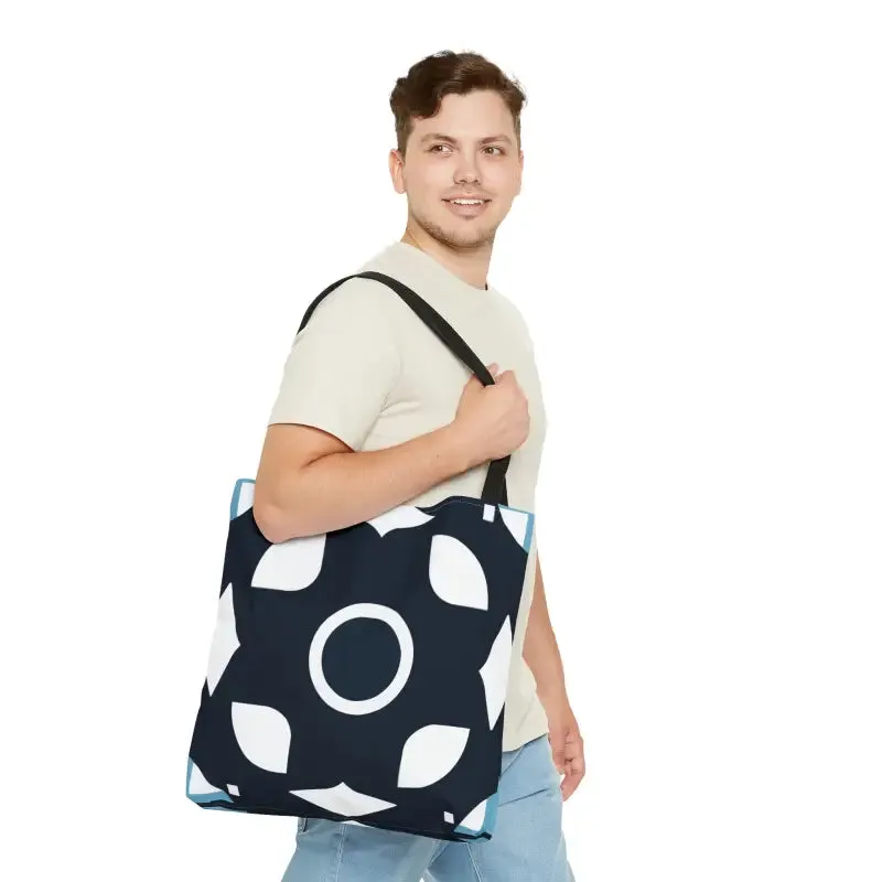 Chic Black & White Tote Bag with Abstract Pattern Magic