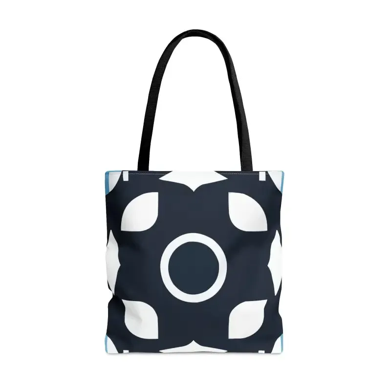 Chic Black & White Tote Bag with Abstract Pattern Magic