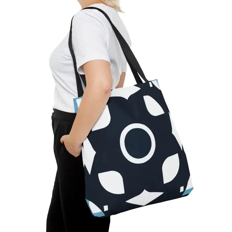 Chic Black & White Tote Bag with Abstract Pattern Magic